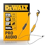 DEWALT Heavy Duty Neckband Bluetooth Earbuds, Wireless Bluetooth 5.2 Headphones w/Microphone, Lightweight Comfort, IP56 Waterproof, Deep Bass Strong Beat, 20H Playtime, Jobsite Behind-Neck Earphones