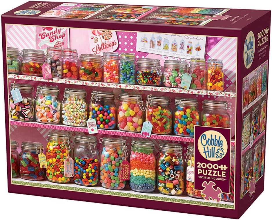 Cobble Hill 2000 Piece Puzzle - Candy Store - Sample Poster Included