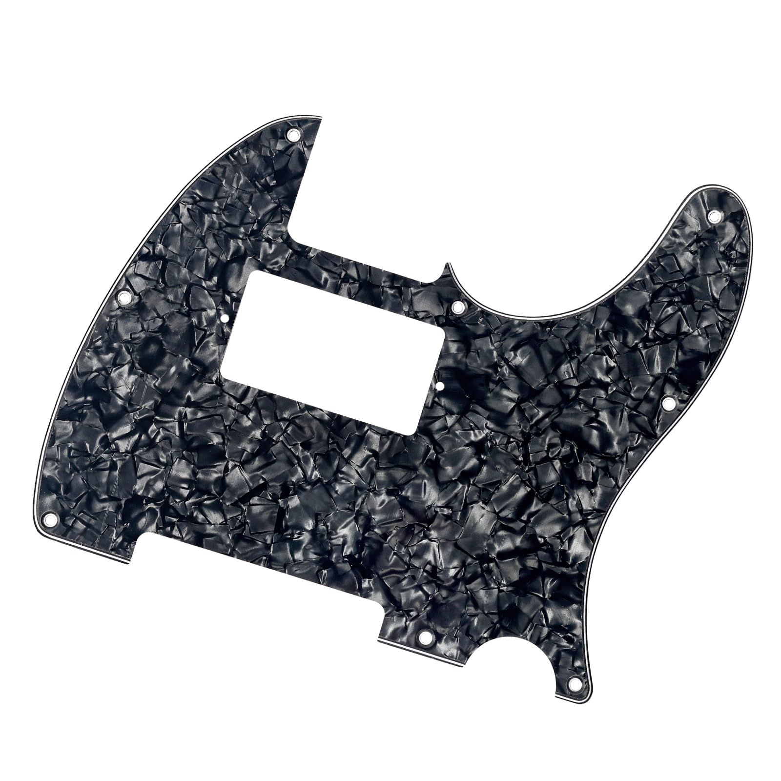 Banworks 4 Ply Tele HS/HH Pickguard 8-Hole Electric Guitar Pickguard Scratch Plate for USA/Mexican Modern Style Standard Tele Telecaster JT/HB-04 Black Pearl - Image 4