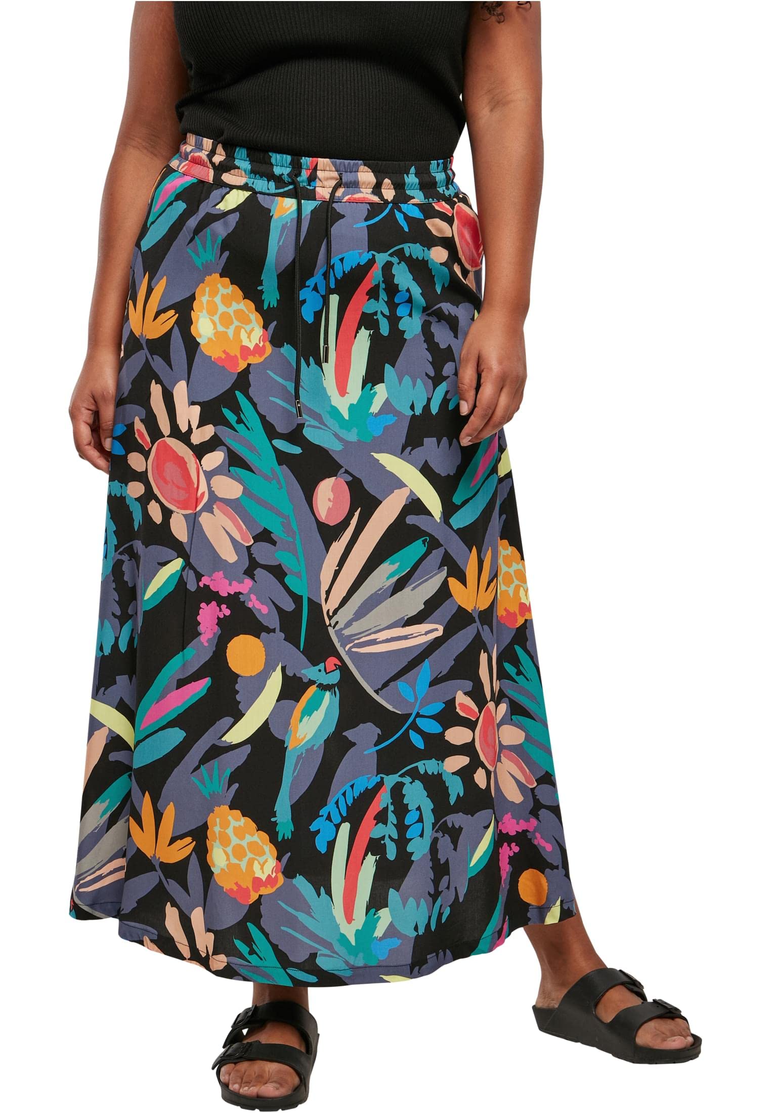 Urban Classics Damen Ladies Viscose Midi Skirt