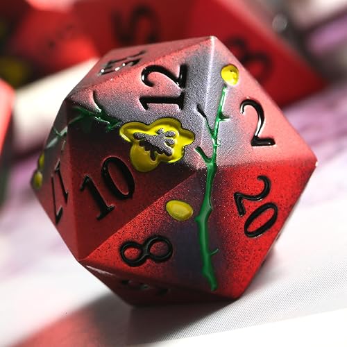 Miniatura 63 de DNDND - Juego de dados de metal para D&D, 7 dados DND verdes con caja de metal para juegos de rol como Dungeons and Dragons y juegos de mesa verde