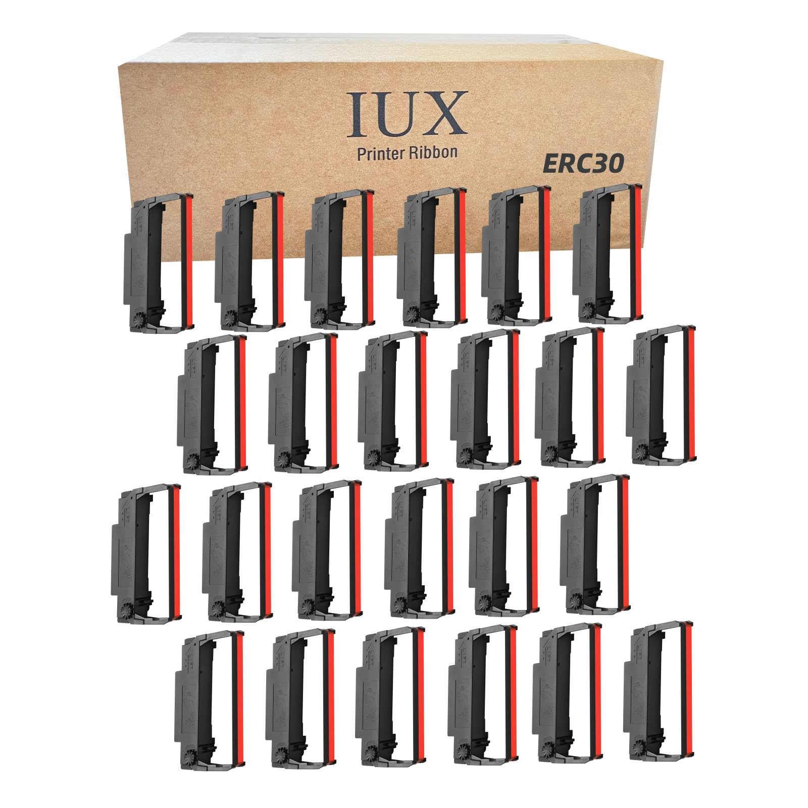 ERC30 Black and Red Compatible for Epson ERC 30 34 38 Ribbon, 24 Pack