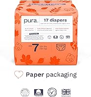 Vista 5 de Pura Pañales Ecológicos Talla 7 (33+ libras) Totalmente Libres de Cloro (TCF) Hipoalergénicos, Suavidad de Algodón Orgánico Cómodo, Sostenibles