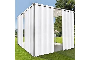 OutdoorLines Waterproof White Outdoor Curtains