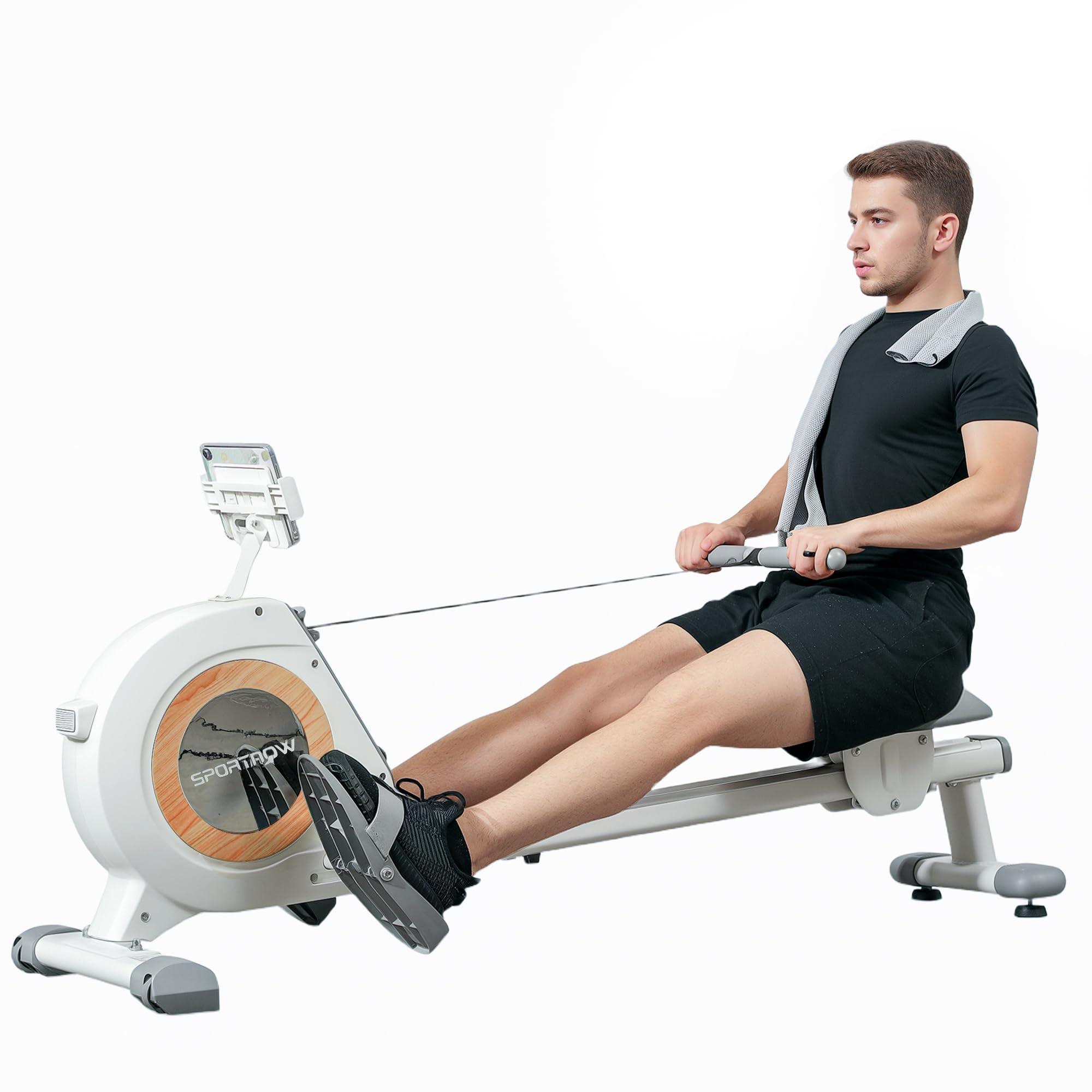 SPORTNOW Rudergerät für Zuhause Leises Magnetisches Rudergerät | 16 Widerstandsstufen, LCD-Monitor, Rudermaschine mit Telefon-/IPAD-Halter, für Cardio-Training, bis 150kg belastbar