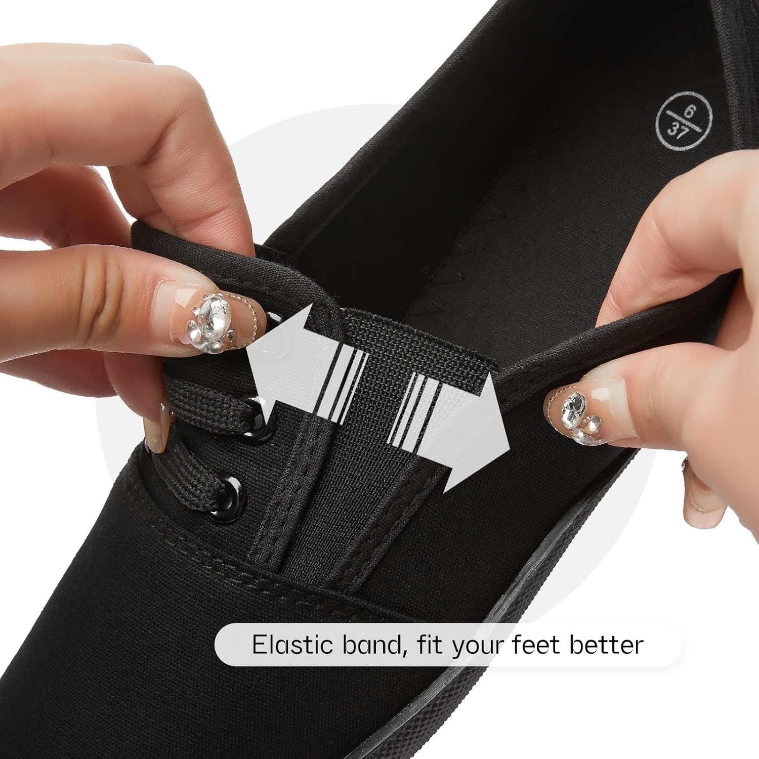 Women's Canvas Slip On Sneakers - Casual Walking Shoes, Non Slip Work Shoes - Image 4