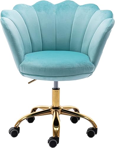 Miniatura 22 de Silla moderna de oficina en casa, silla de escritorio con ruedas, silla giratoria de tocador, silla de maquillaje, sillas ajustables en altura para