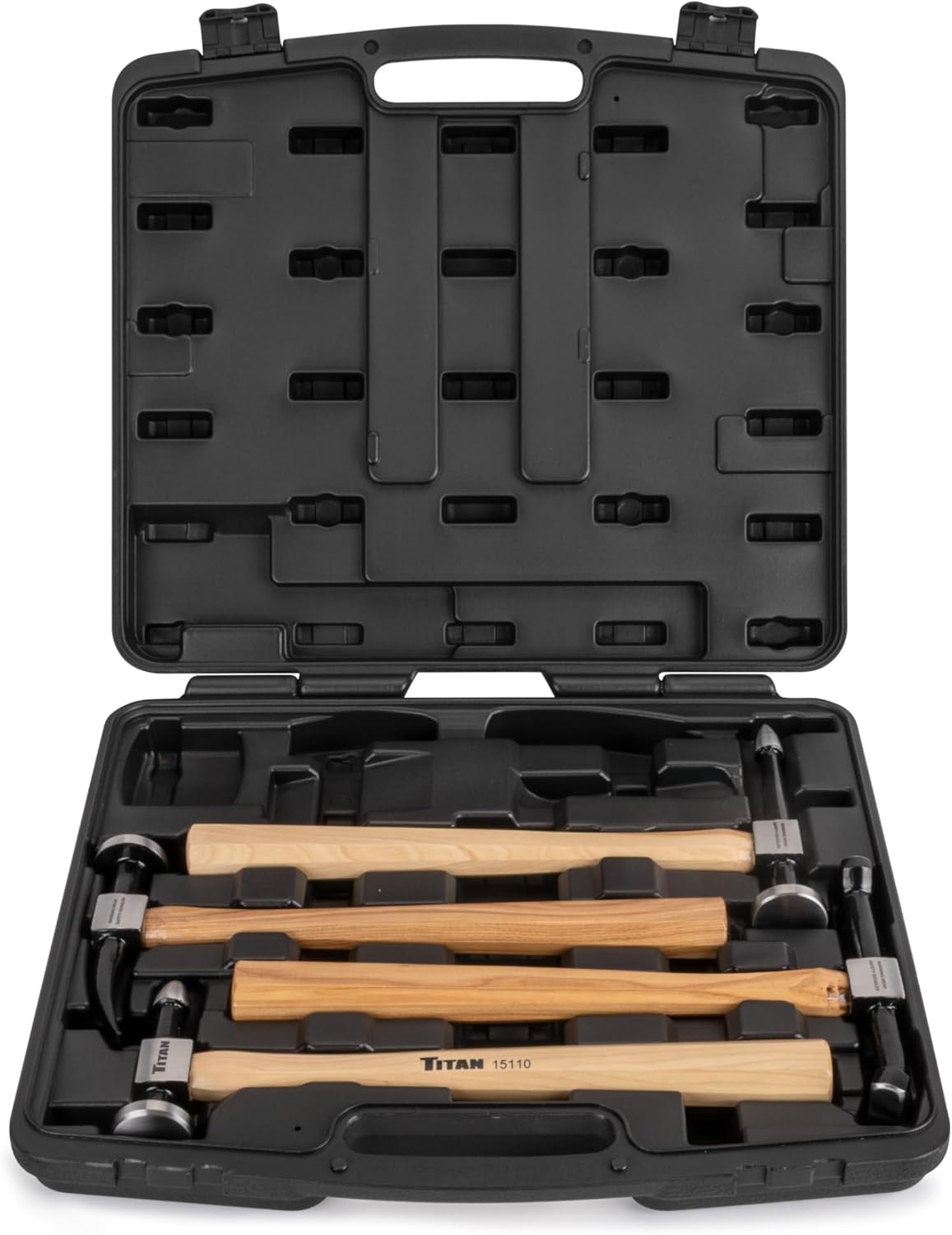 Titan 15104 4-Piece Professional Auto Body Hammer Set, High-Density Hickory Wood Handles