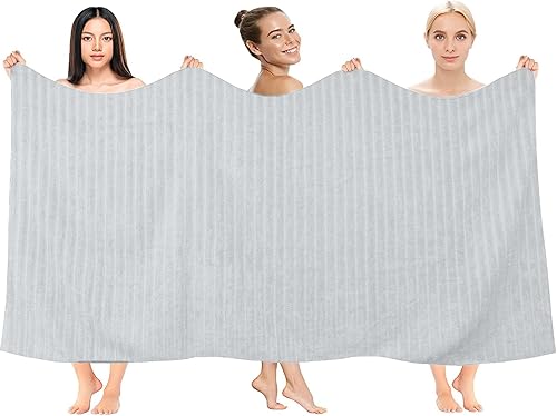 Vista 302 de DAN RIVER Paquete de 1 toalla de baño de 40 x 80 pulgadas, toallas de baño extragrandes de secado rápido para baño, toallas suaves y absorbentes