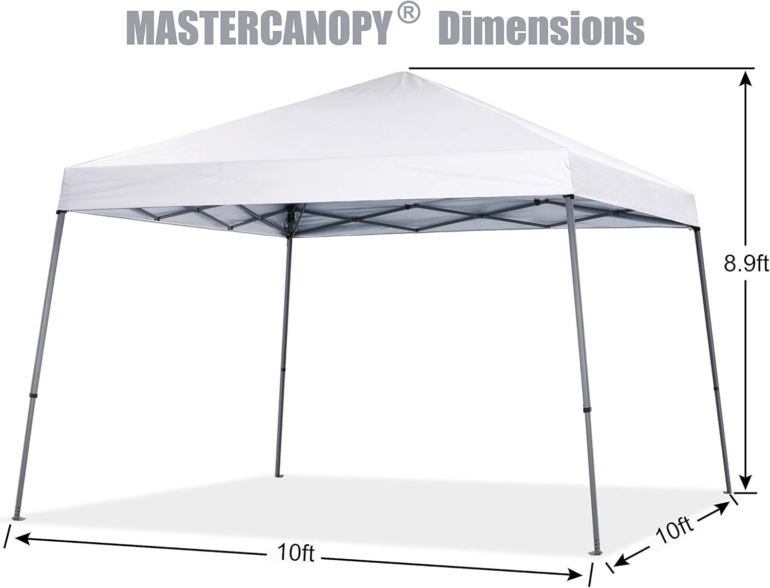 MASTERCANOPY Slant Leg Pop-up Instant Canopy (10'x10', White) + MASTERCANOPY Pop-up Commercial Instant Canopy (10'x10', Beige)