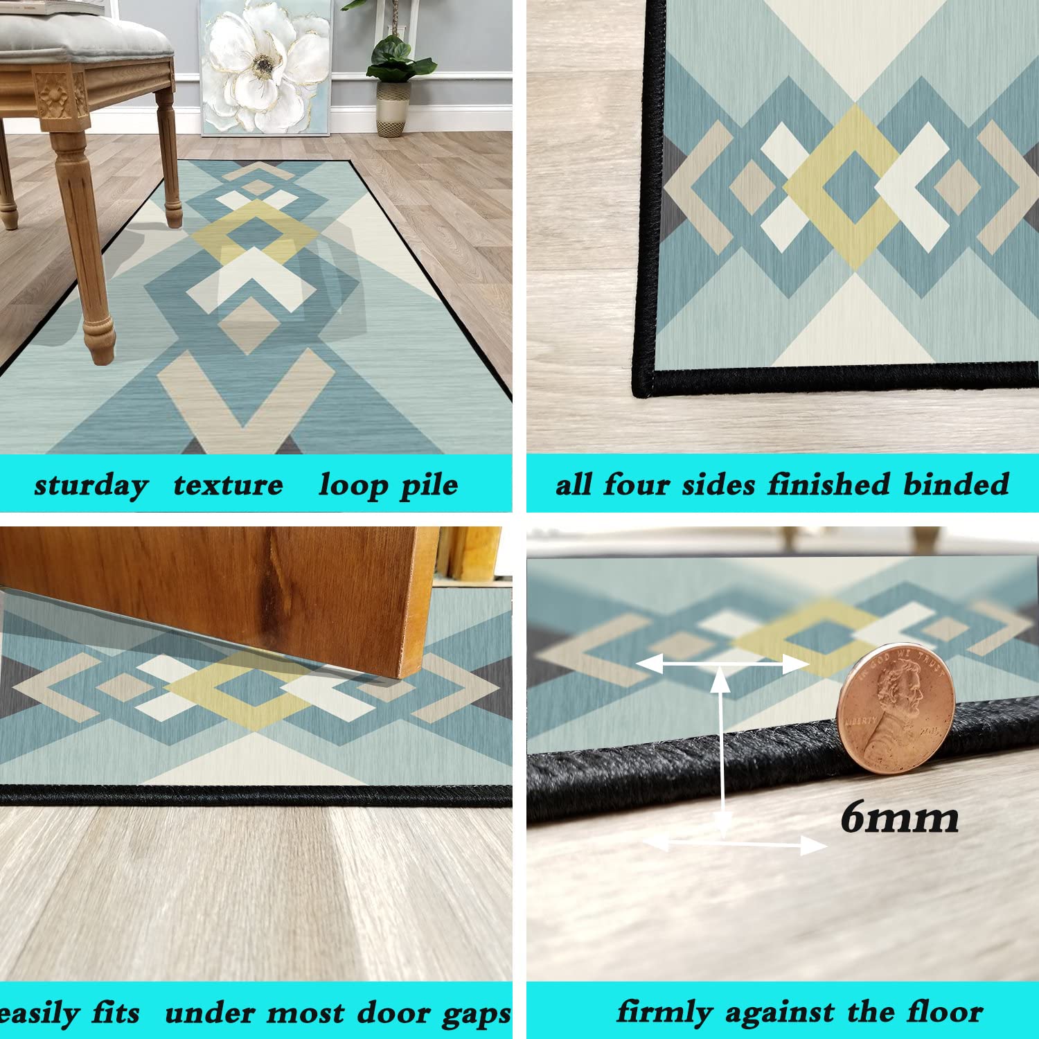 Générique Tapis de lit en Laine, qualité supérieure, Tapis à Poils Longs, Facile d'entretien, pour Chambre, Salle à Manger, Couloir - 40x500cm
