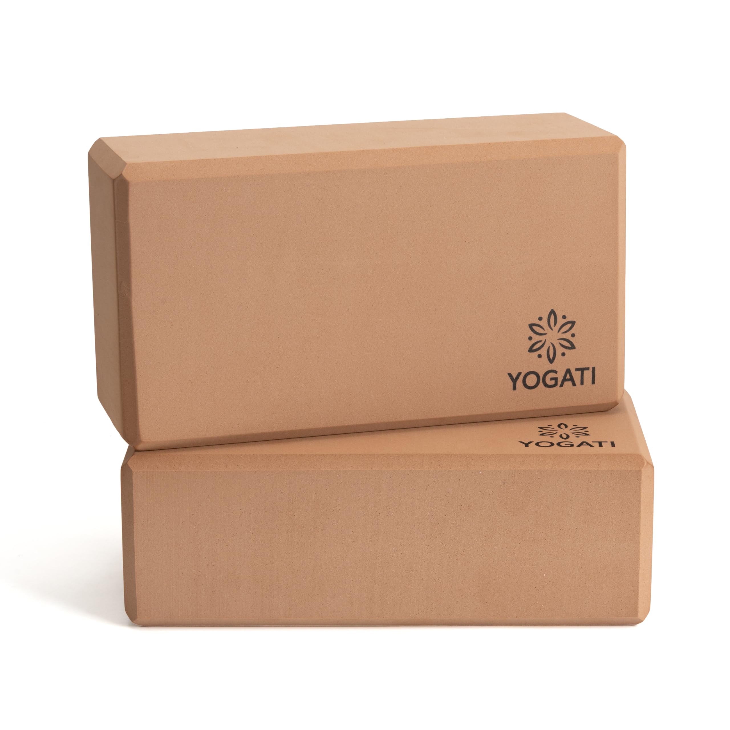 YOGATI® Blocs de Yoga en Mousse lot de 2 | Briques de yoga en Mousse EVA | Dimensions 22 X 12 X 7.5 Cm | Accessoire Yoga Antidérapant pour Pilates et Fitness | Yoga blocks set of 2