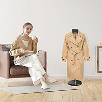 Vista 9 de OLV Torso de maniquí con base de mármol, soporte de exhibición de camisa ajustable de 18 a 34 pulgadas para tienda de vendedores, forma de vestido