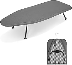 BQKOZFIN Folding Ironing Board, Width 31.5 inches (80 cm), Compact, Stylish, Standing Type, Boat Shape, Lightweight, Gray