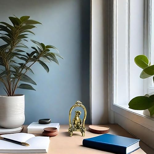 Leheybia 1 Pcs Brass Bird Cage Parrot Ornament Brass Animal Parrot Figurines Parrot Decoration Brass Statue for Desktop Decoration（Golden）