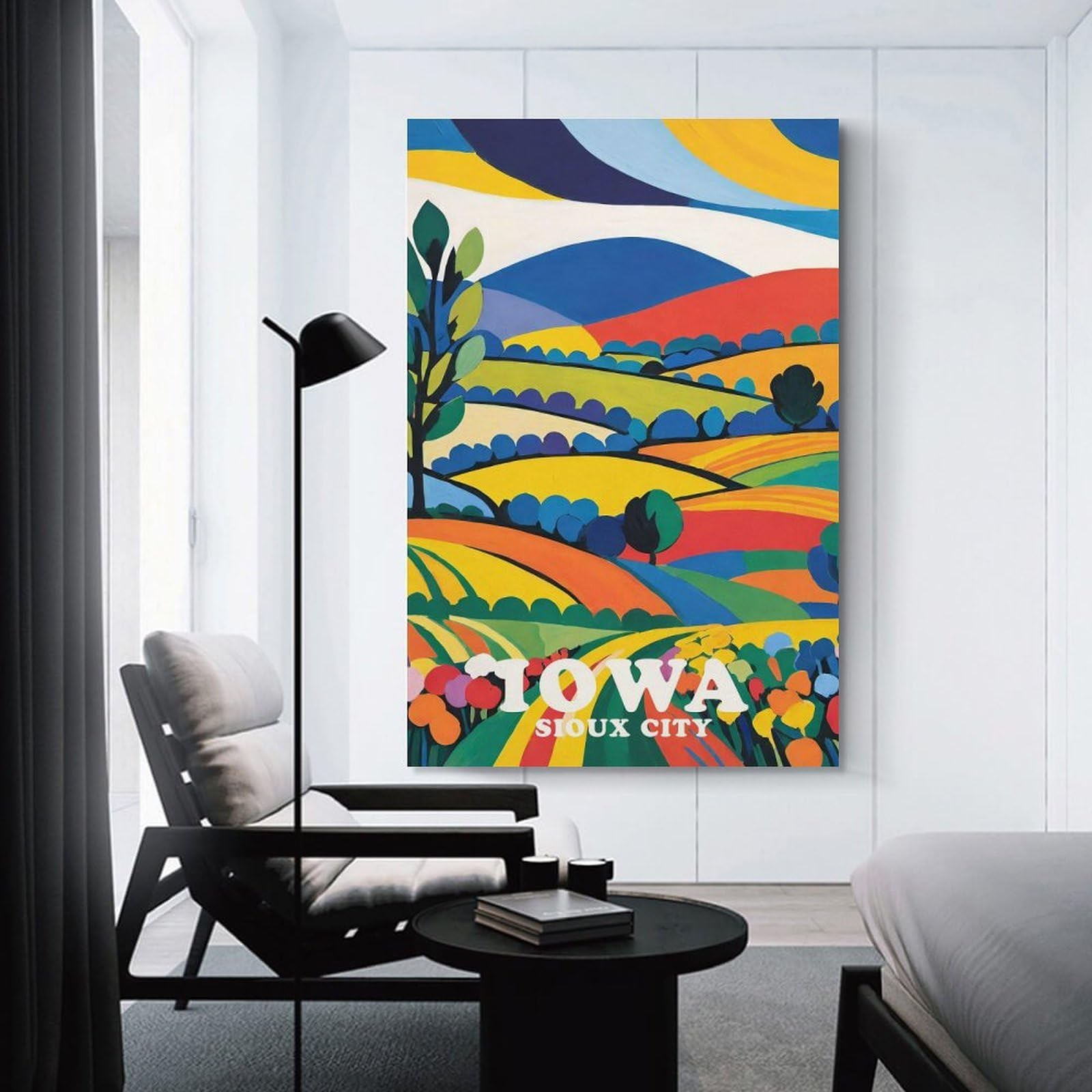 Junmoney Unframe-Style-16 Sioux City Iowa Scenery Canvas Wall Decor, 24X36inch(60X90cm), For Small Homes, Bedrooms Or Open Spaces, Home Artwork For Modern Interiors
