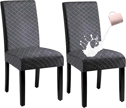 Miniatura 18 de Juego de 6 fundas impermeables para sillas de comedor extragrandes (caqui, juego de 6 XL))