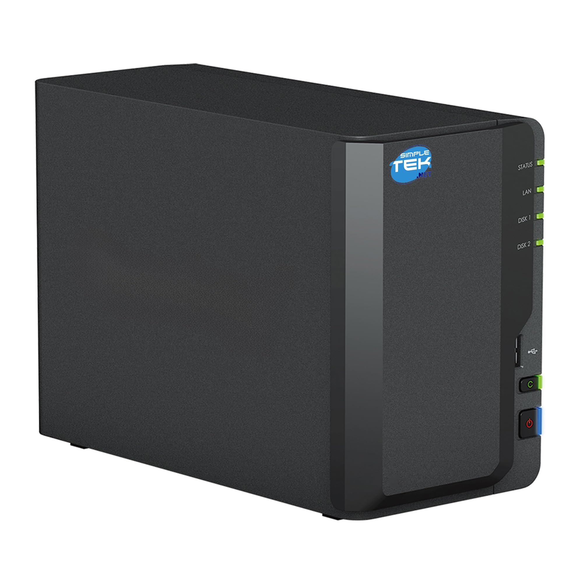 SIMPLETEK - Dispositivo di archiviazione di rete NAS a 2 bay con doppio HDD 3TB+3TB, Ethernet LAN Gigabit, Copia USB, 2GB DDR4