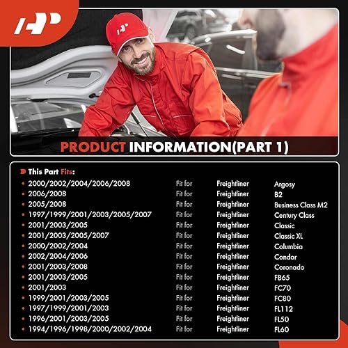 Miniatura 2 de A-Premium Compresor de A/C con embrague compatible con Freightliner Argosy, B2, Business Class M2, Cascadia, Century Class, Classi, Columbia,