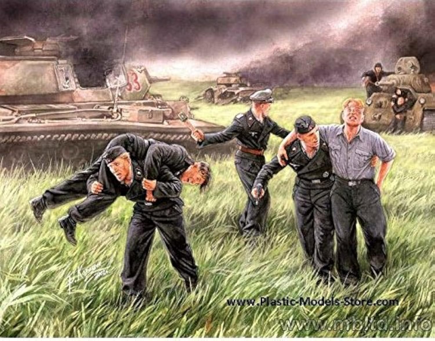 Master Box Black German Tank Crew 5 Figures 1/35 3536