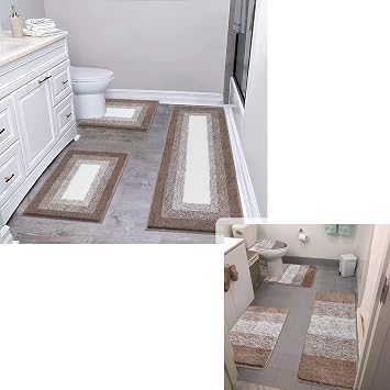 Bsmathom Bathroom Rugs Sets 4 Piece,Bathroom Rugs Sets 3 Piece