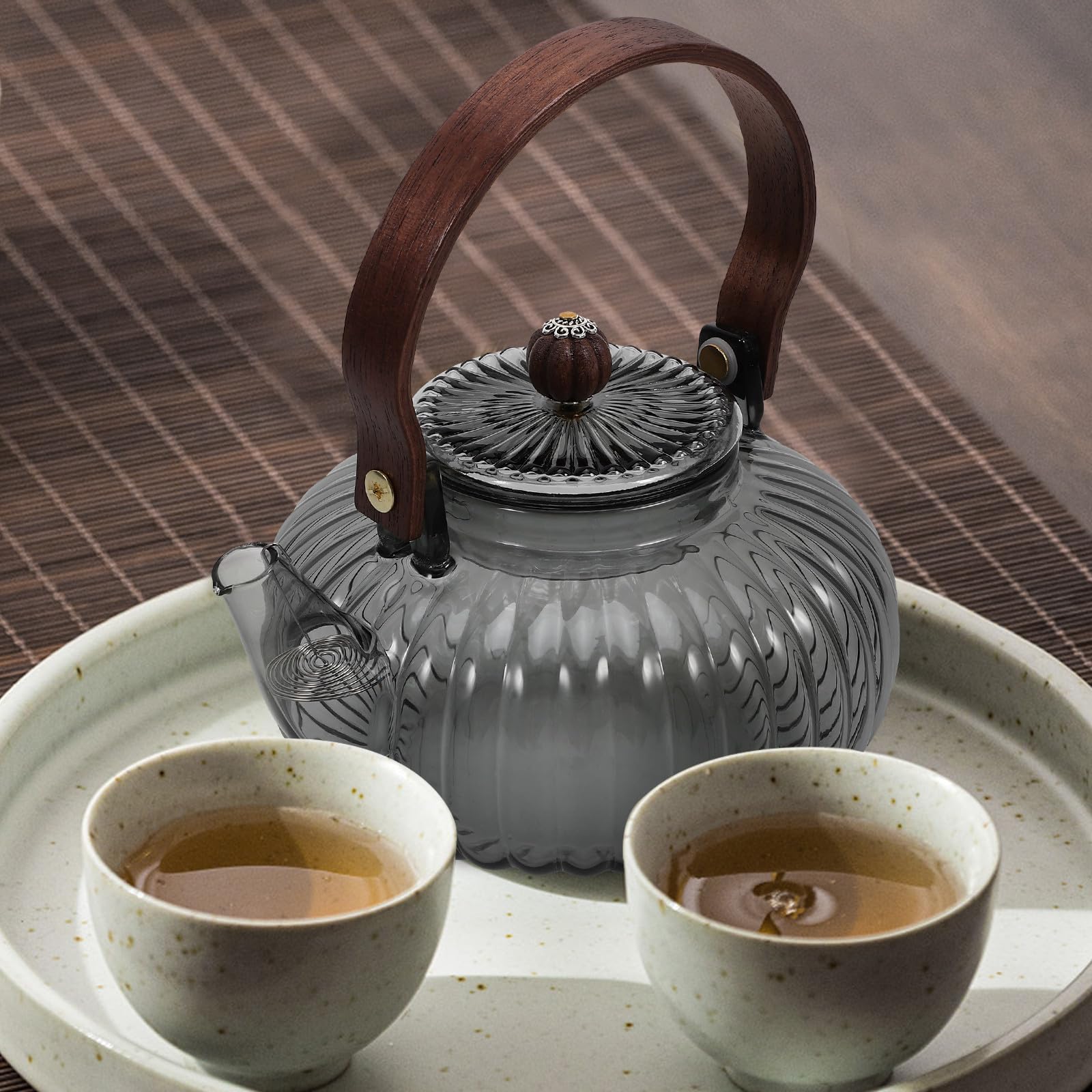 ULTECHNOVO Tetera de Vidrio con Asa Cómoda y Capacidad de 800ml para Té Suelto, Diseño Simple y Elegante Adecuado para Oficina y Hogar