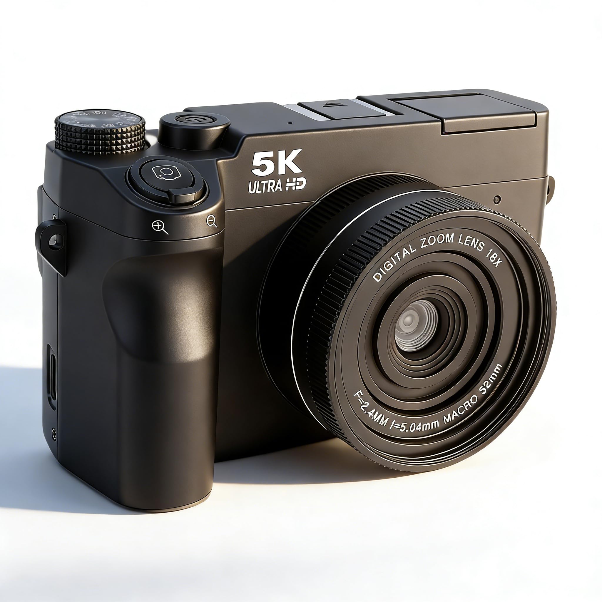 Sxhlseller Cyfrowy Aparat Fotograficzny 5K do Fotografii, Aparat 75 MP z 18-krotnym Zoomem i Podwójnym Obiektywem UHD, Autofokusem Wi-Fi i Aparatami Podróżnymi do Robienia zdjęć dla (BLACK)