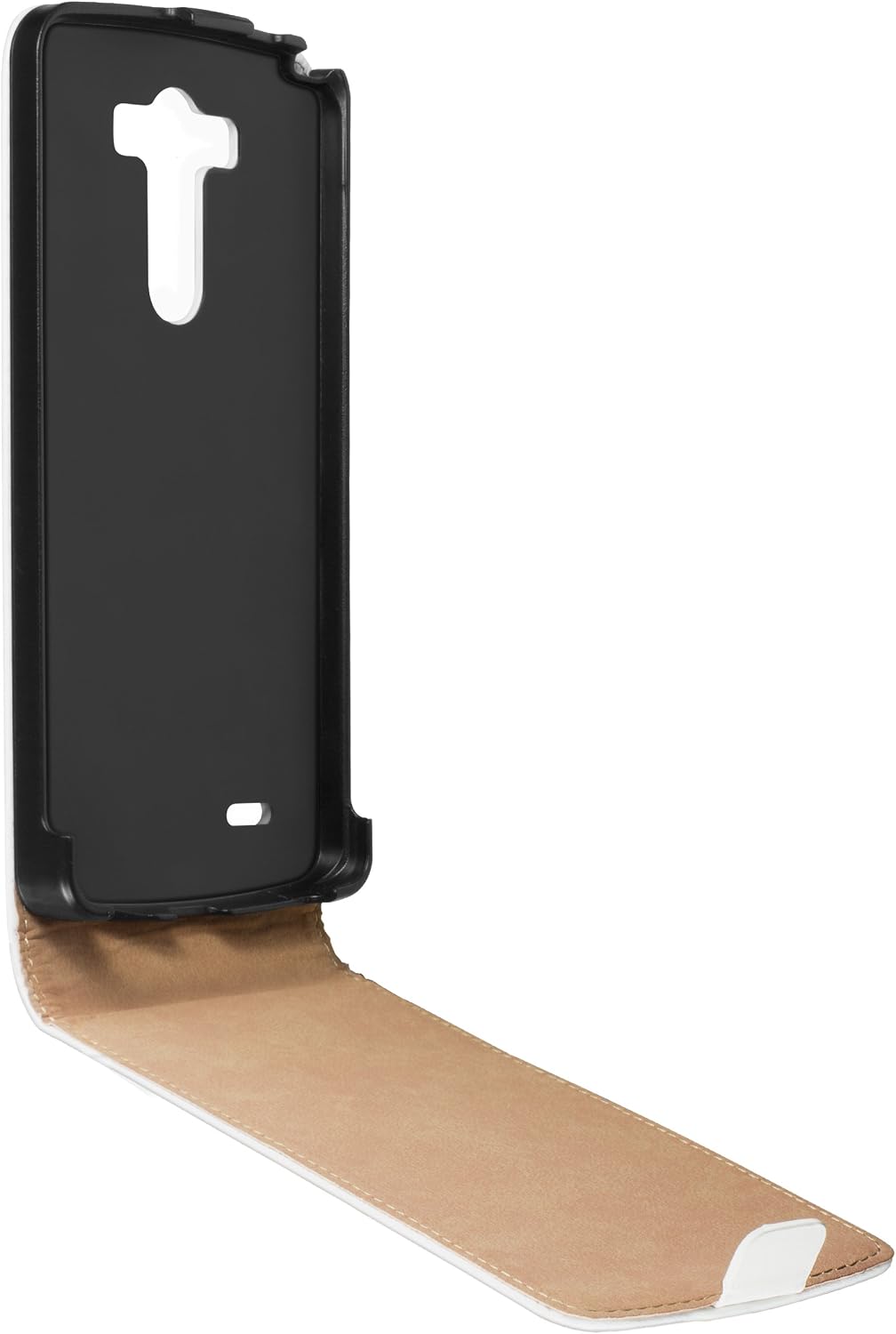 mumbi Genuine Leather Flip Case Compatible with LG G3 White