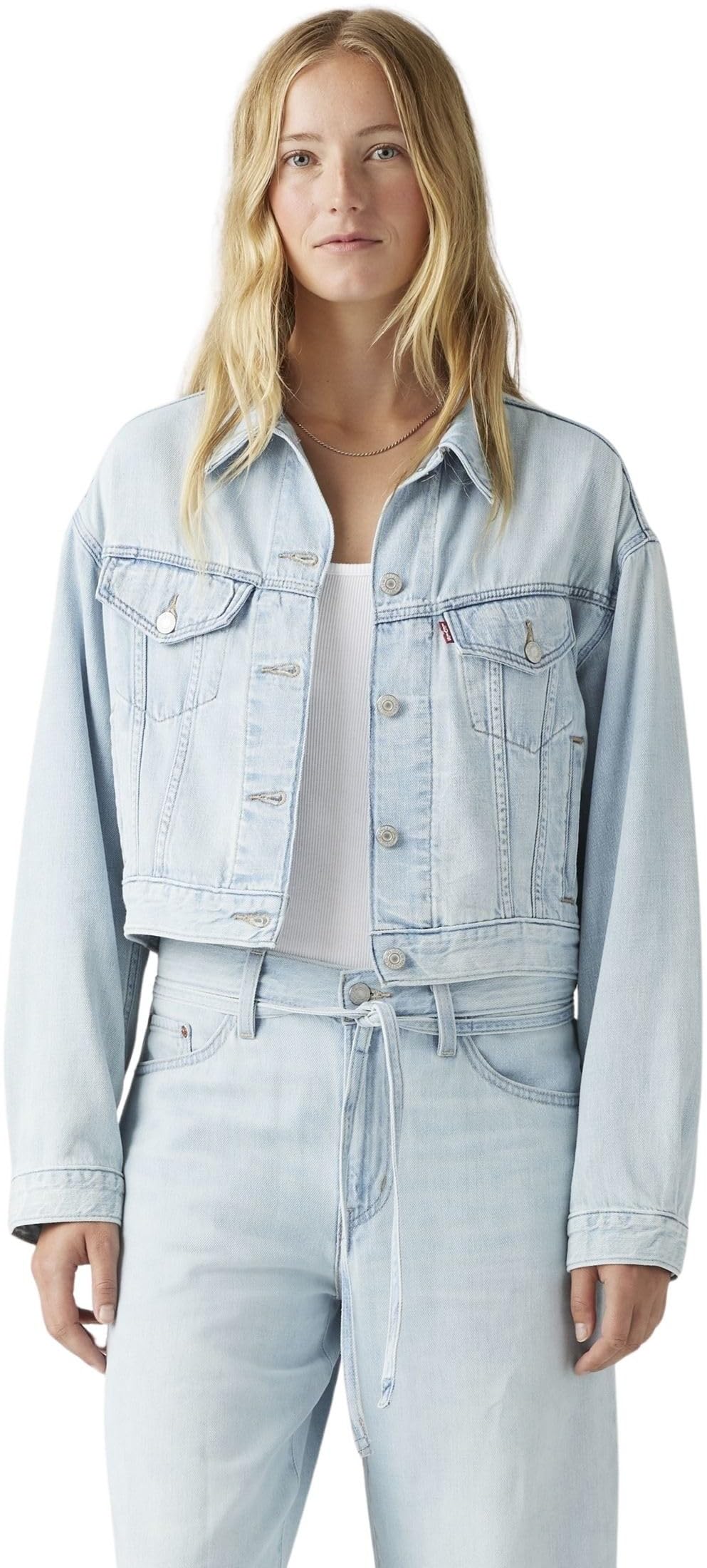 Levi's Damen Jeansjacke Shrunken 90s Trucker mit Pattentaschen, Relaxed Fit