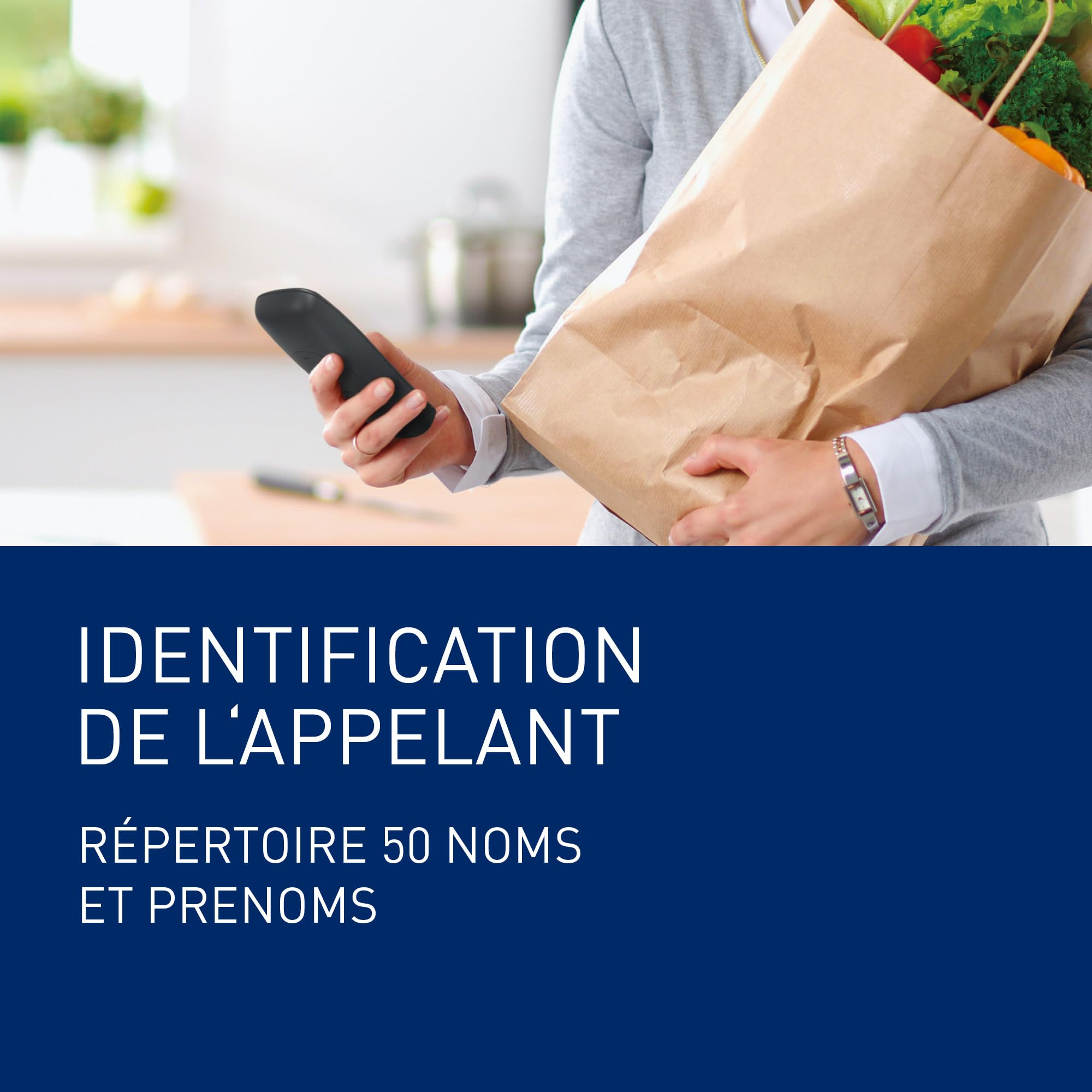 Panasonic KX-TG1611FRH Téléphone Solo sans Fil DECT sans répondeur Noir [Version Française]