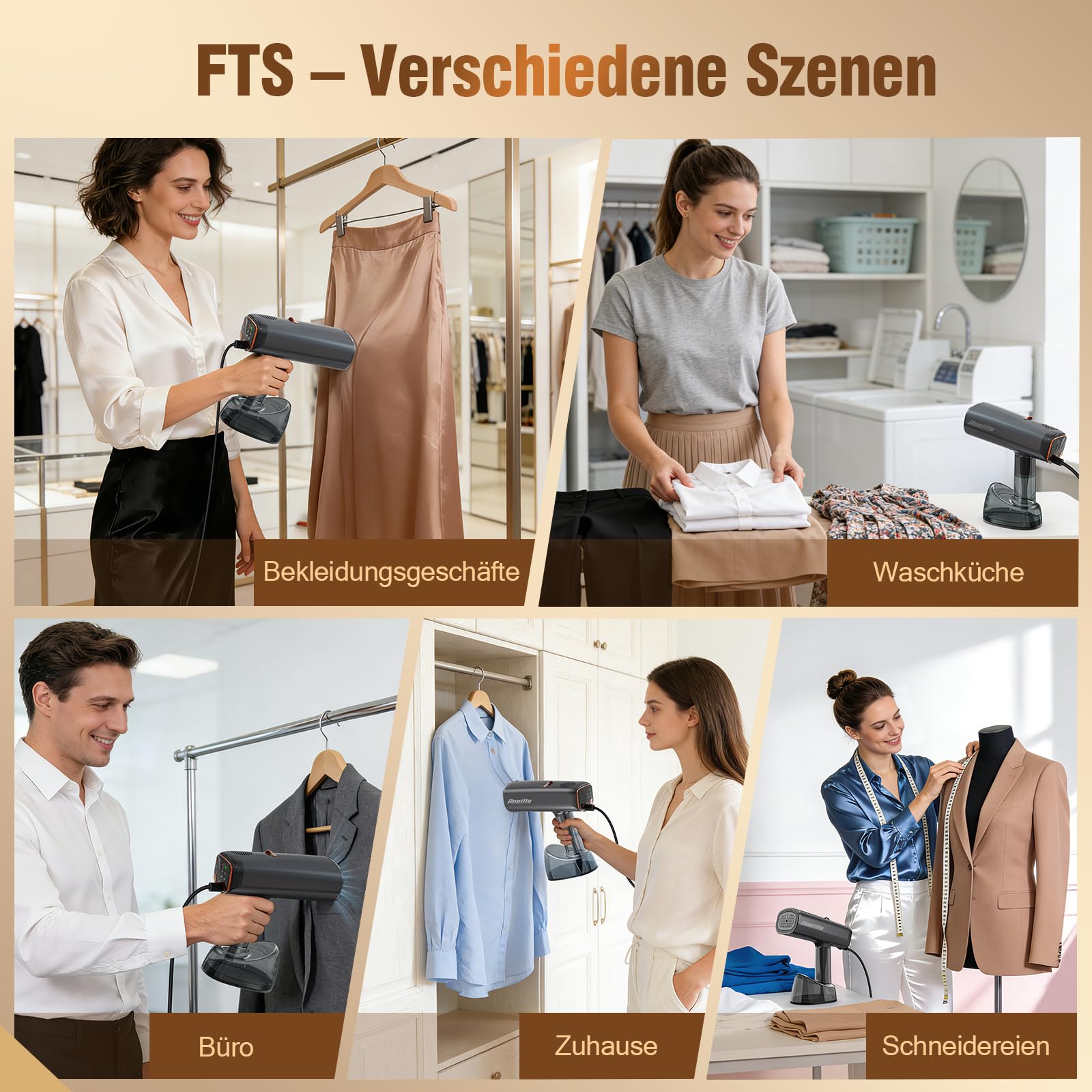 Dampfglätter mit Saugfunktion, 2100W Reisebügeleisen mit 5000Pa Saugkraft, 35 g/min Dampf, 440 ml Wassertank, 3 Dampf- & 3 Saugstufen, Schnellaufheizung, für Zuhause & unterwegs