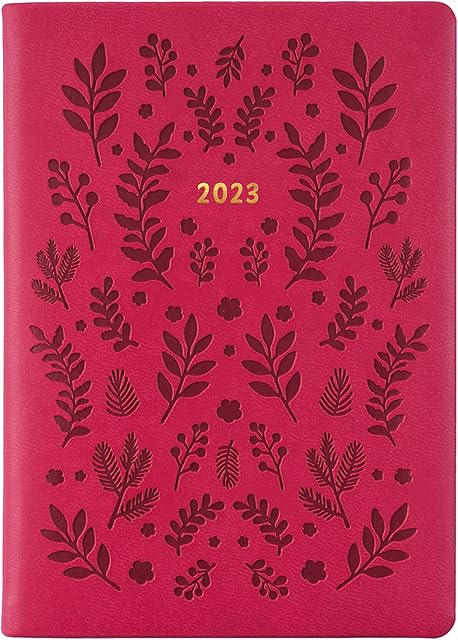 Letts of London Woodland A6 week to view 2023 diary - pink (23-082168)