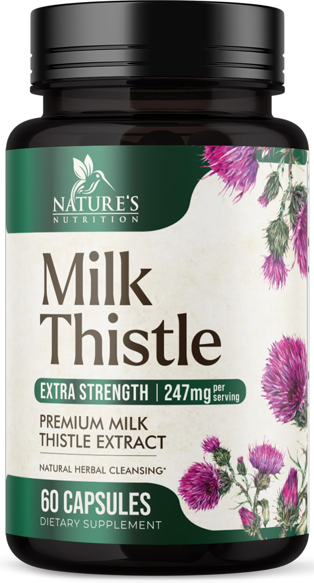 Milk Thistle Supplement - Powerful Liver Cleanse Detox & Repair Formula - Milk Thistle with Silymarin Marianum & Dandelion Extract - Natural Herbal Liver Health Complex - Made in USA - 60 Capsules