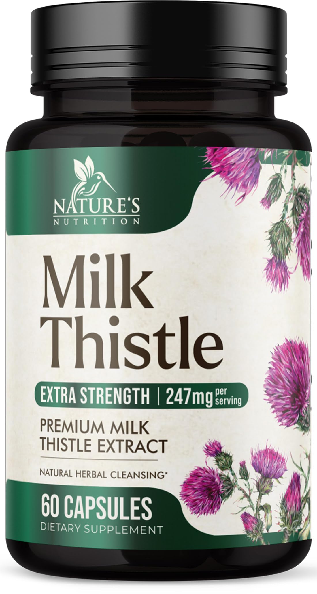 Milk Thistle Supplement - Powerful Liver Cleanse Detox & Repair Formula - Milk Thistle with Silymarin Marianum & Dandelion Extract - Natural Herbal Liver Health Complex - Made in USA - 60 Capsules