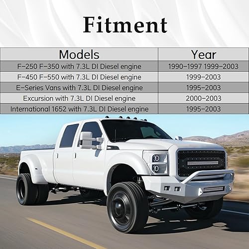 Miniatura 5 de Juego de 8 sellos de junta tórica de inyector de combustible diésel de 7.3L compatibles con camiones F-250 F350 F450 F550 y E-Series Vans E-350 E450