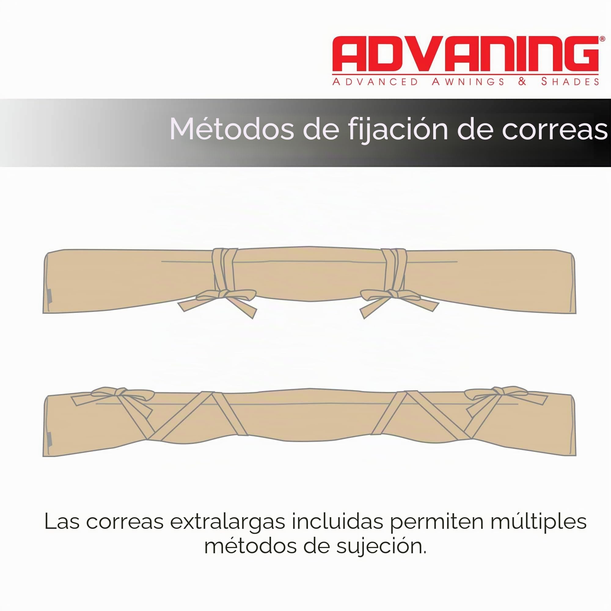 ADVANING AC1200-P861T - Funda protectora para toldos retráctiles de 12 pies de ancho, tela de poliéster resistente a la intemperie, color beige