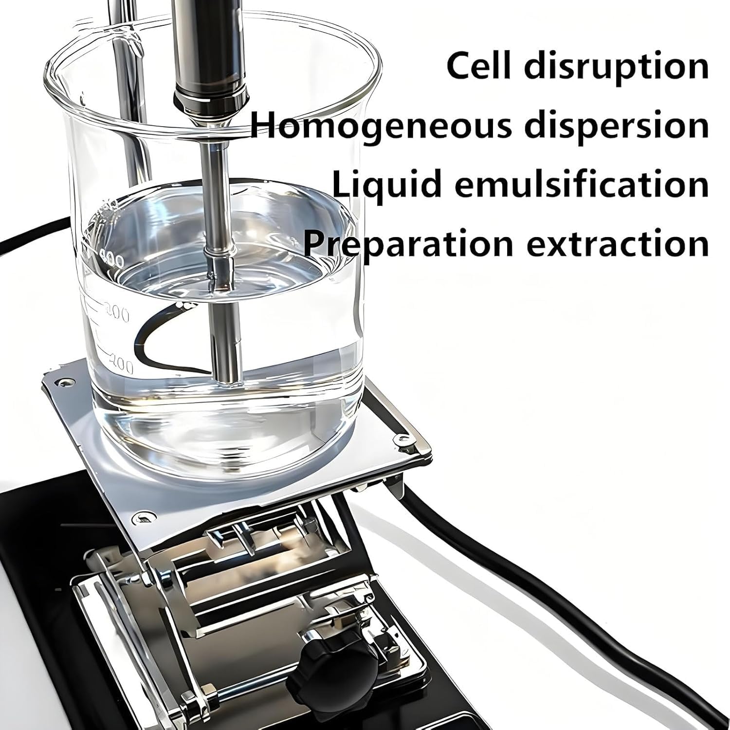 800W Ultraschall-Homogenisator & Zell-Disruptor mit Titan-Sonde, digitalem Timer, <600ml Kapazität - Tisch-Sonifikator für Zellaufschluss, Emulgierung, Material-Dispersion,2mmProbe