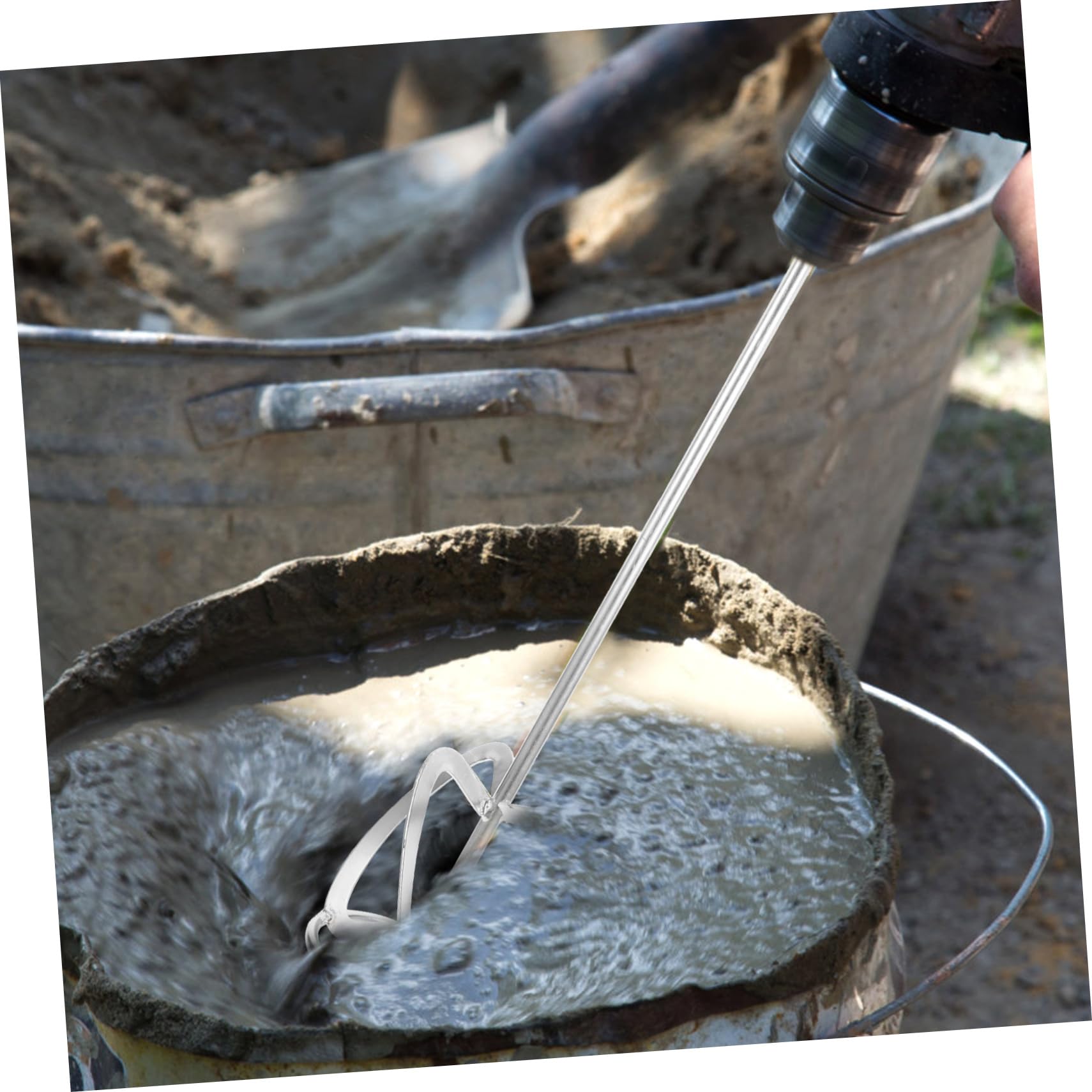 DOITOOL 52cm Paint Mixing Rod Thread for Cement Putty Coating Mixer Attachment