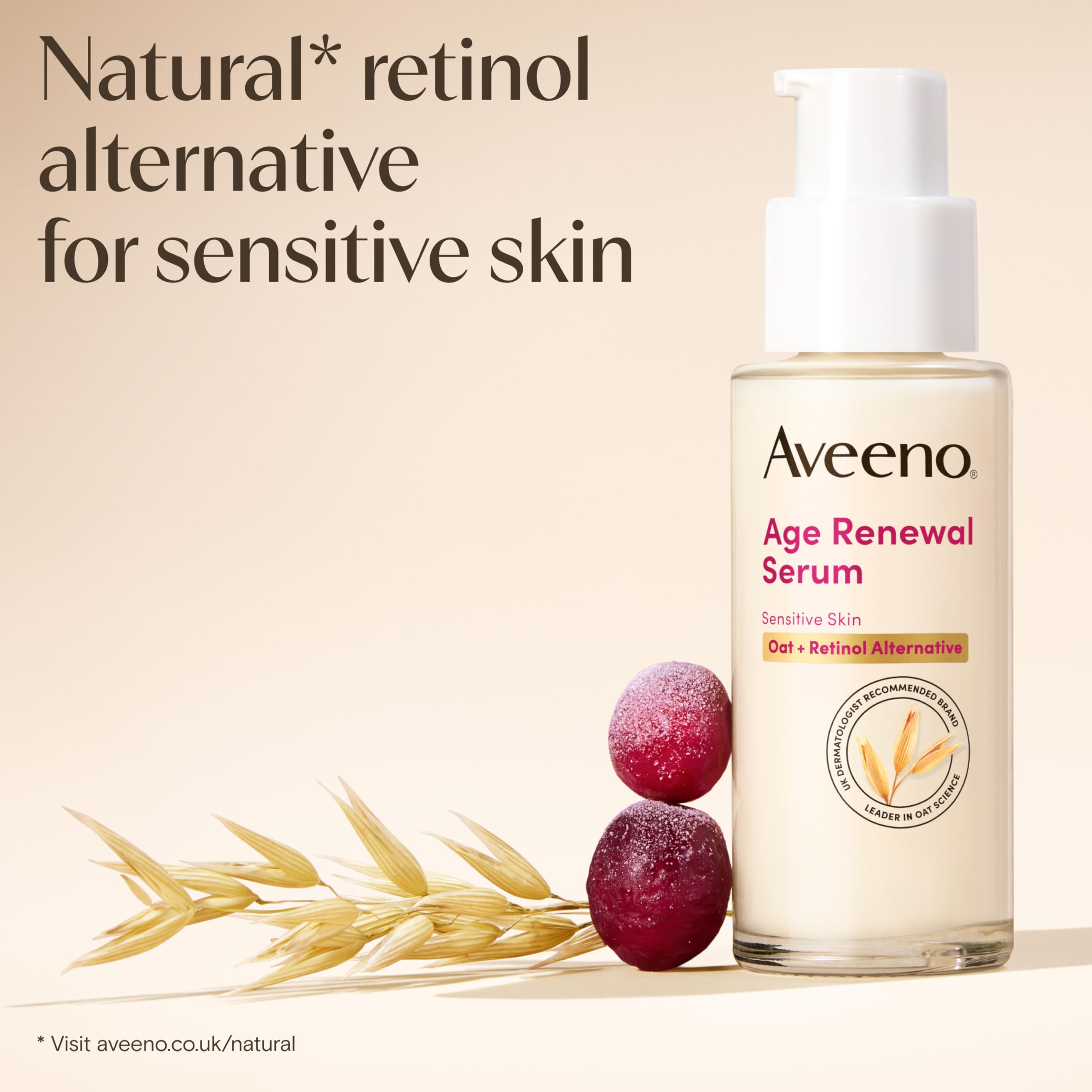 AVEENO Face Age Renewal Serum (1 x 30ml), Oat + Retinol Alternative, Gentle on Sensitive Skin, Visibly Improve Wrinkles - Image 2