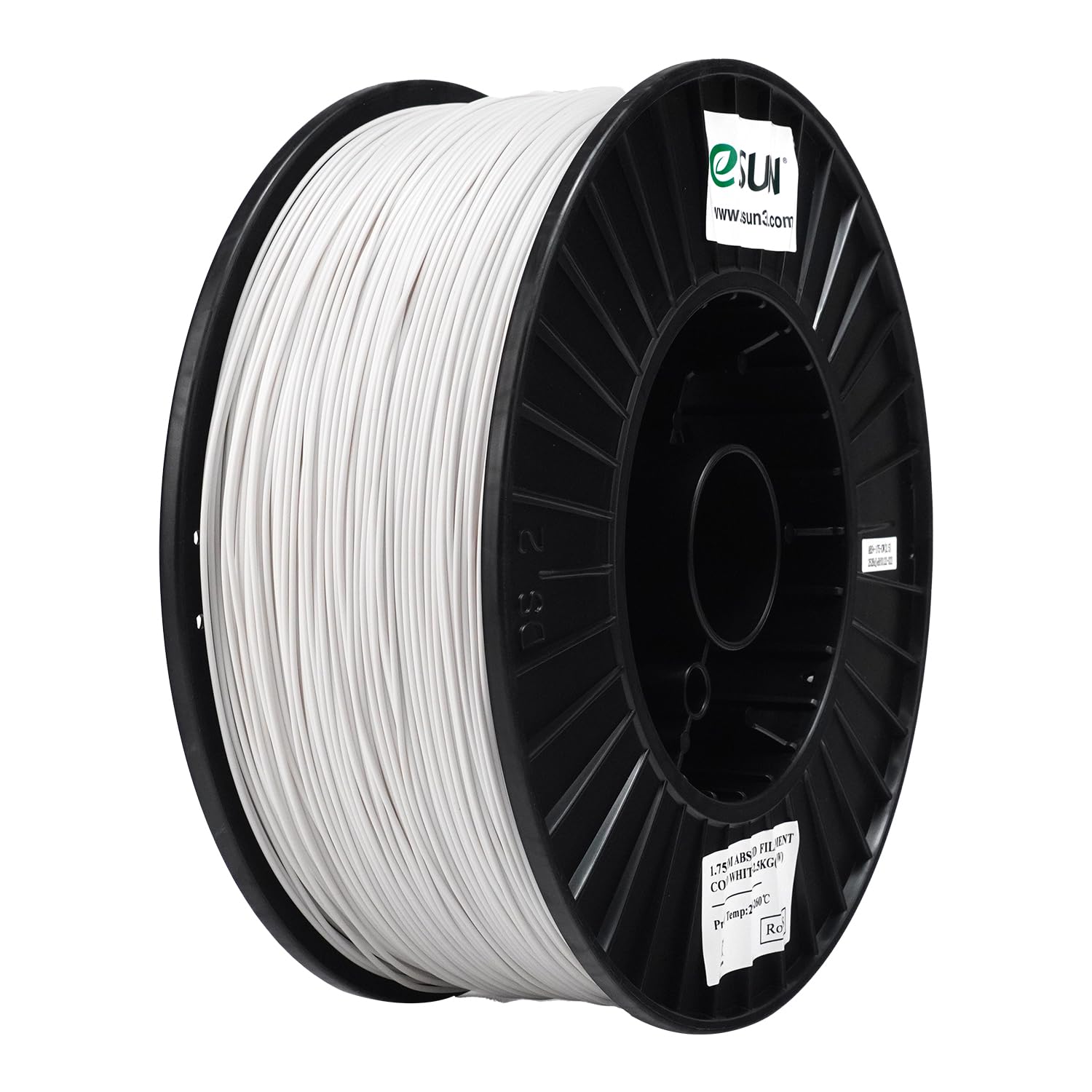 eSUN ABS+ Filamento 1,​75 mm, filamento per stampante 3D a bassa deformazione ABS Plus, precisione dimensionale +/- 0,​05 mm, bobina da 2,​5 kg di filamento per stampanti 3D, Bianco freddo