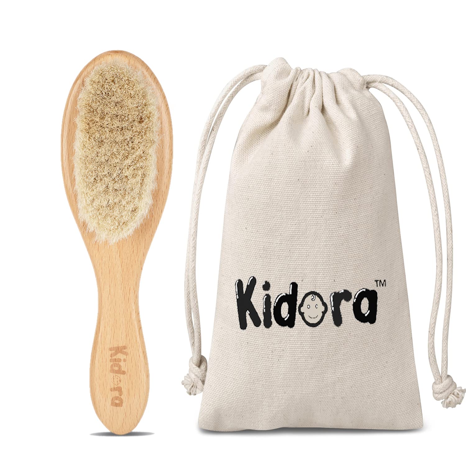 Kidora Baby Hair Brush for Newborn - Natural Wooden Baby Hair brush with Soft Goat Bristles for Cradle Cap - Perfect Scalp Grooming Hair brush for Infant, Toddler, Kids - Gentle Hair Grooming, Suitable from 0 Month+-image-39