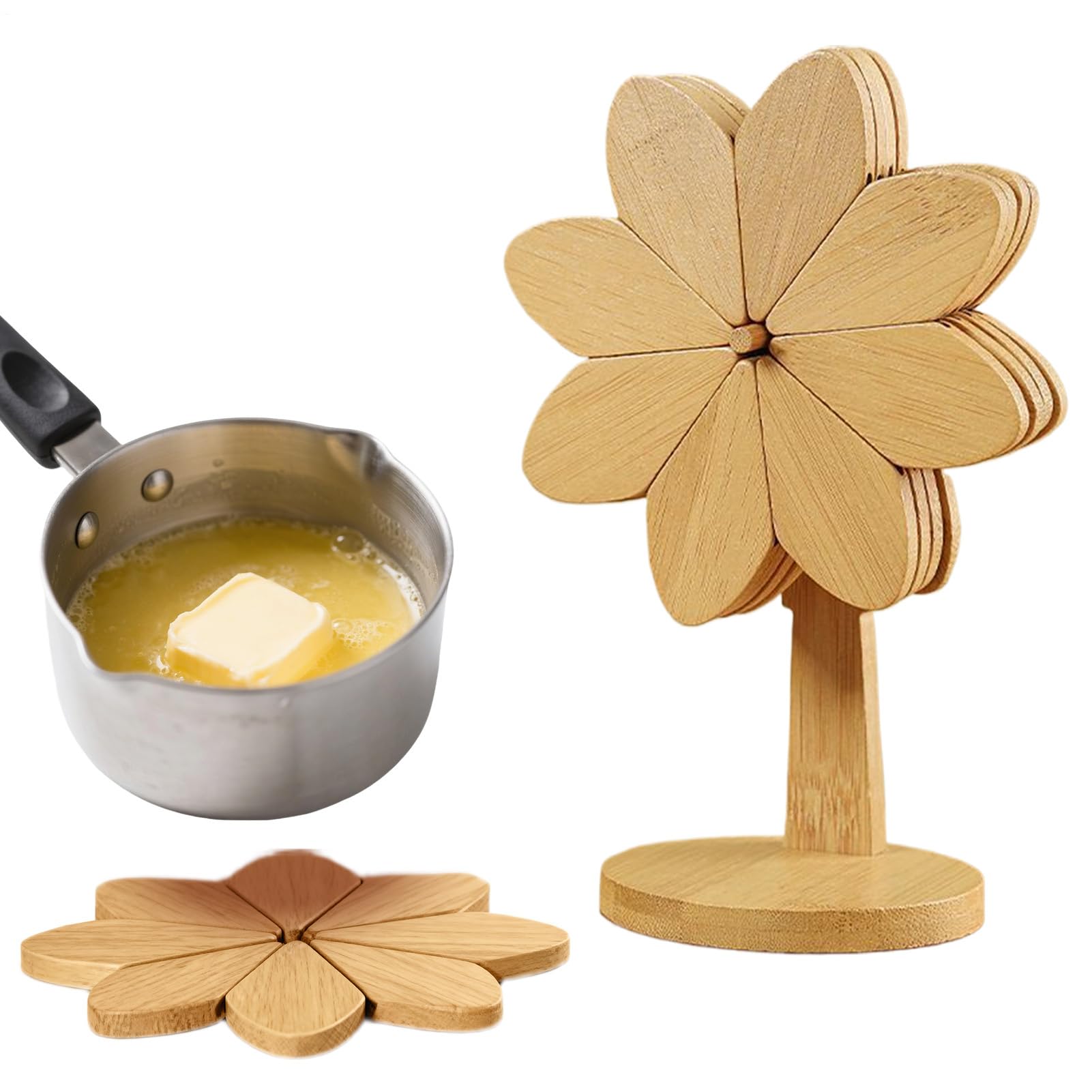 Dessous de verre en bois design moulin à vent résistant à la chaleur