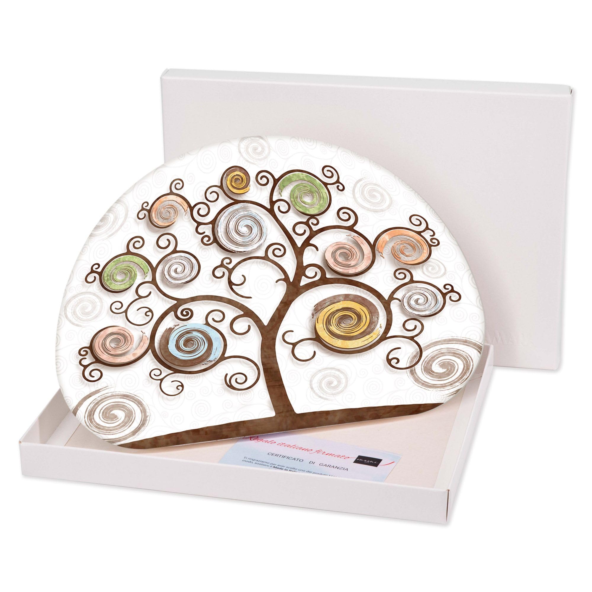 Lupia - Bomboniera con Scatola Bianca Quadro in Legno Memory Albero della Vita Tree White 29x42 cm, Idea Regalo per Matrimonio Cresima Comunione Battesimo Anniversario Compleanno
