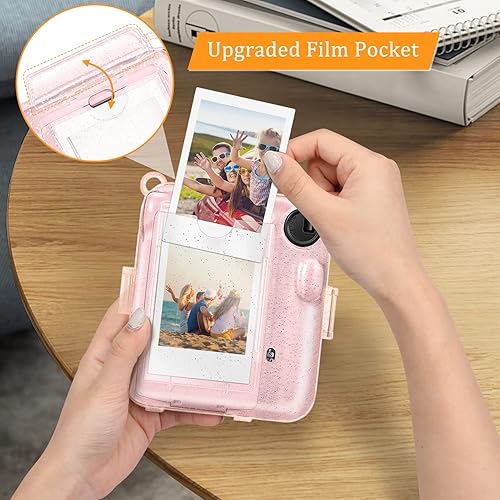Miniatura 5 de Fintie Funda protectora transparente para cámara instantánea Fujifilm Instax Mini 12, carcasa rígida de cristal con bolsillo de película mejorado