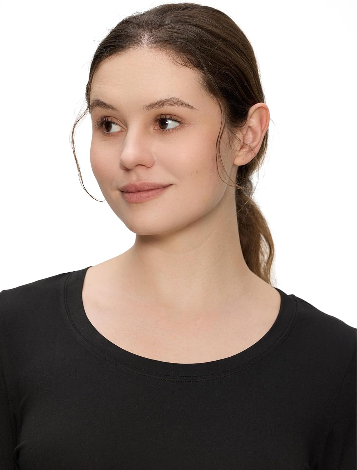 Underscrub Long Sleeve Women - Scoop Neck Scrubs Undershirt Soft Stretch Fitted Top - Image 4