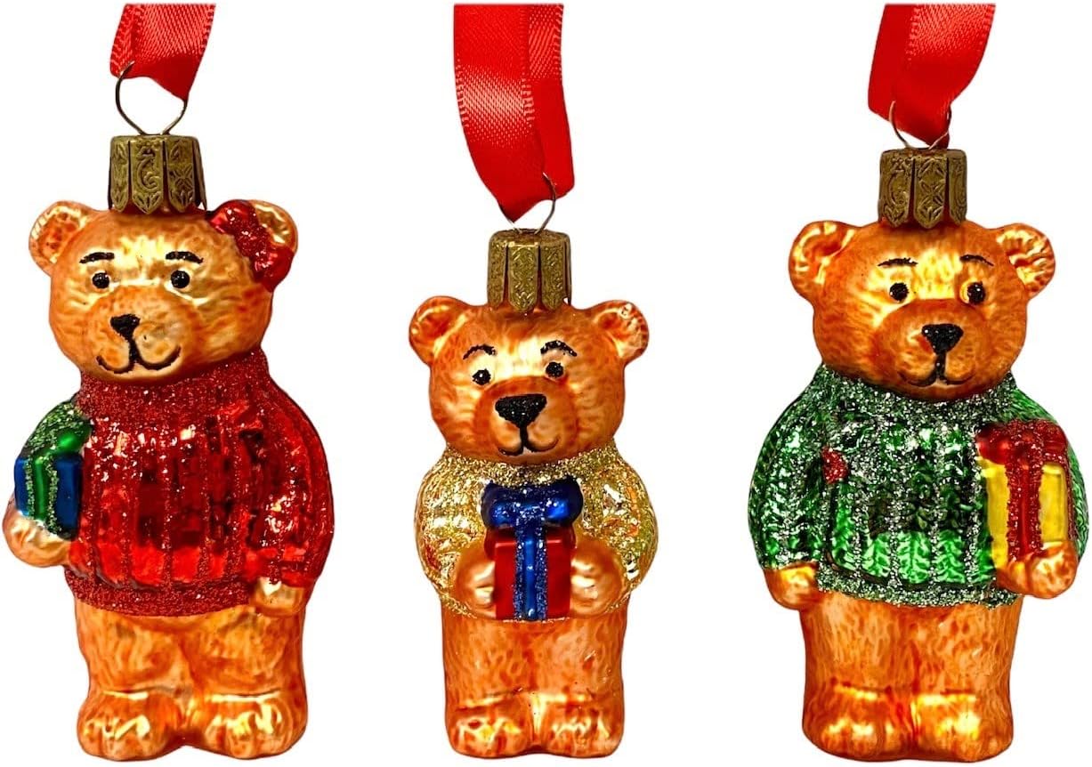 Waterford Holiday Heirlooms Set of 3 Teddy Bear Christmas