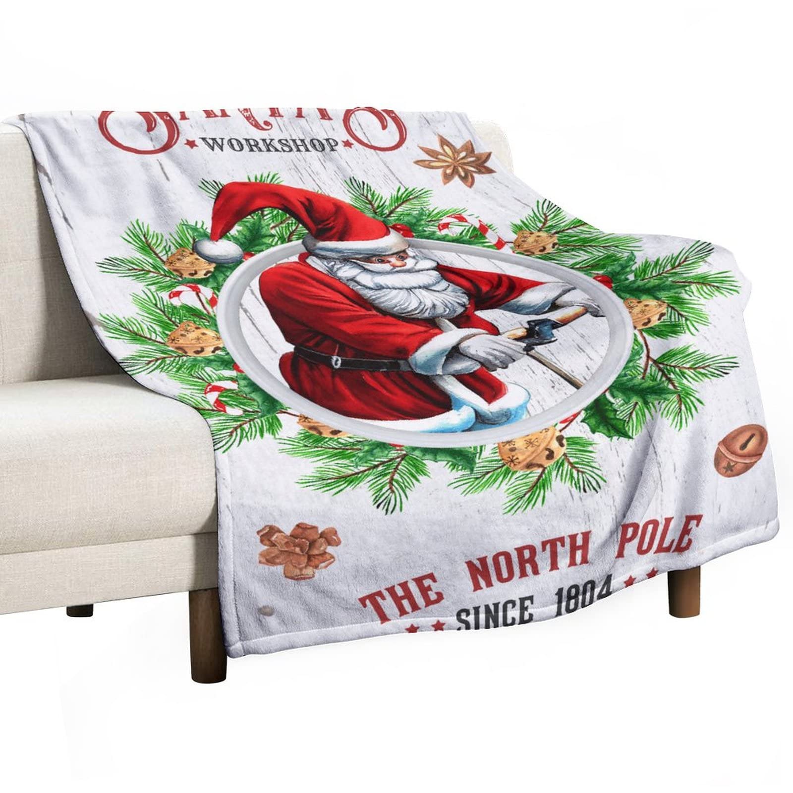 Couverture de Noël pour enfant et adulte plaid polaire lit canapé 130x150cm