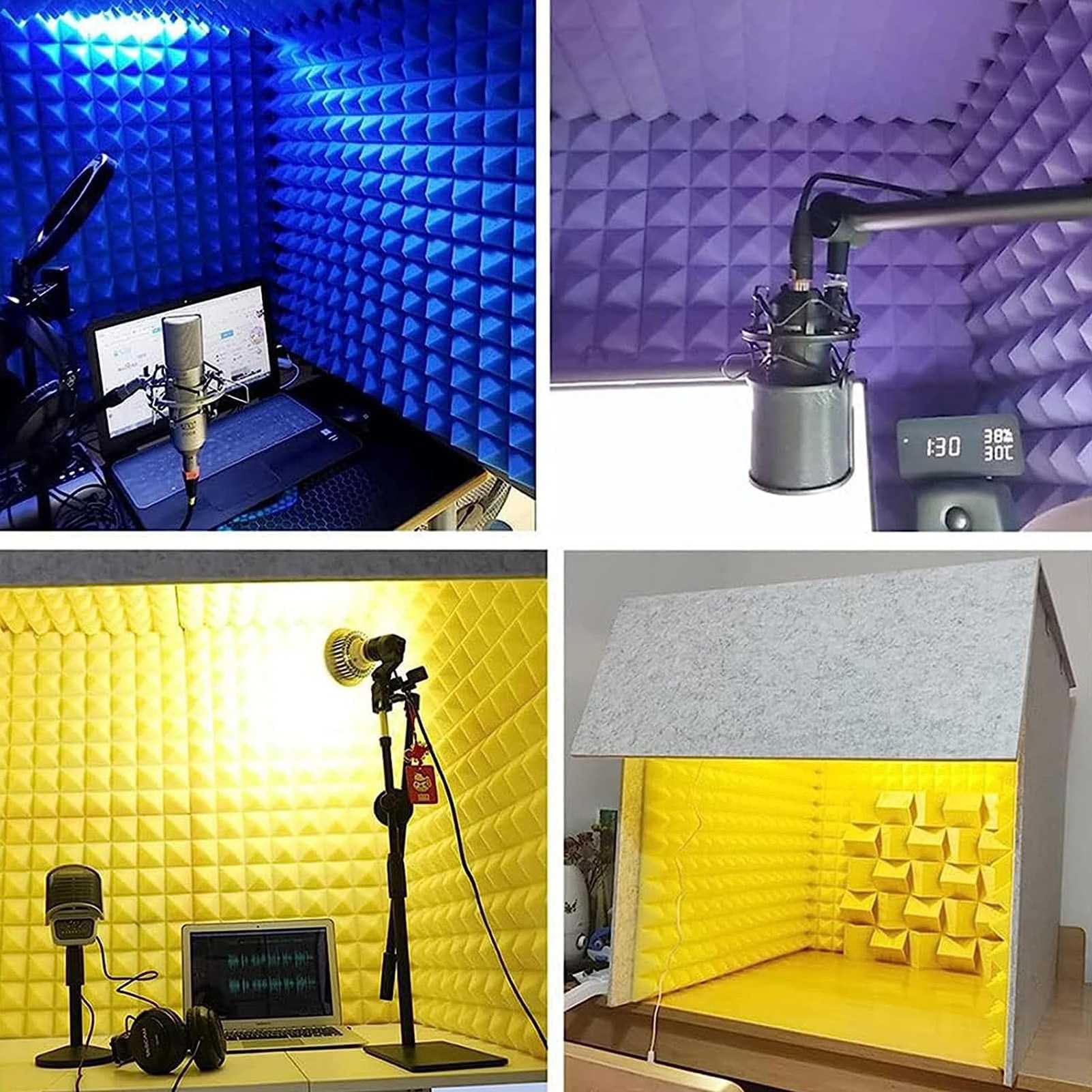 Cabina de grabación Vocal portátil,Cubierta insonorizada de Escritorio,Cubo de Cabina de Aislamiento de micrófono,Reducción de Ruido para grabación de podcasts de Estudio, Canto, r
