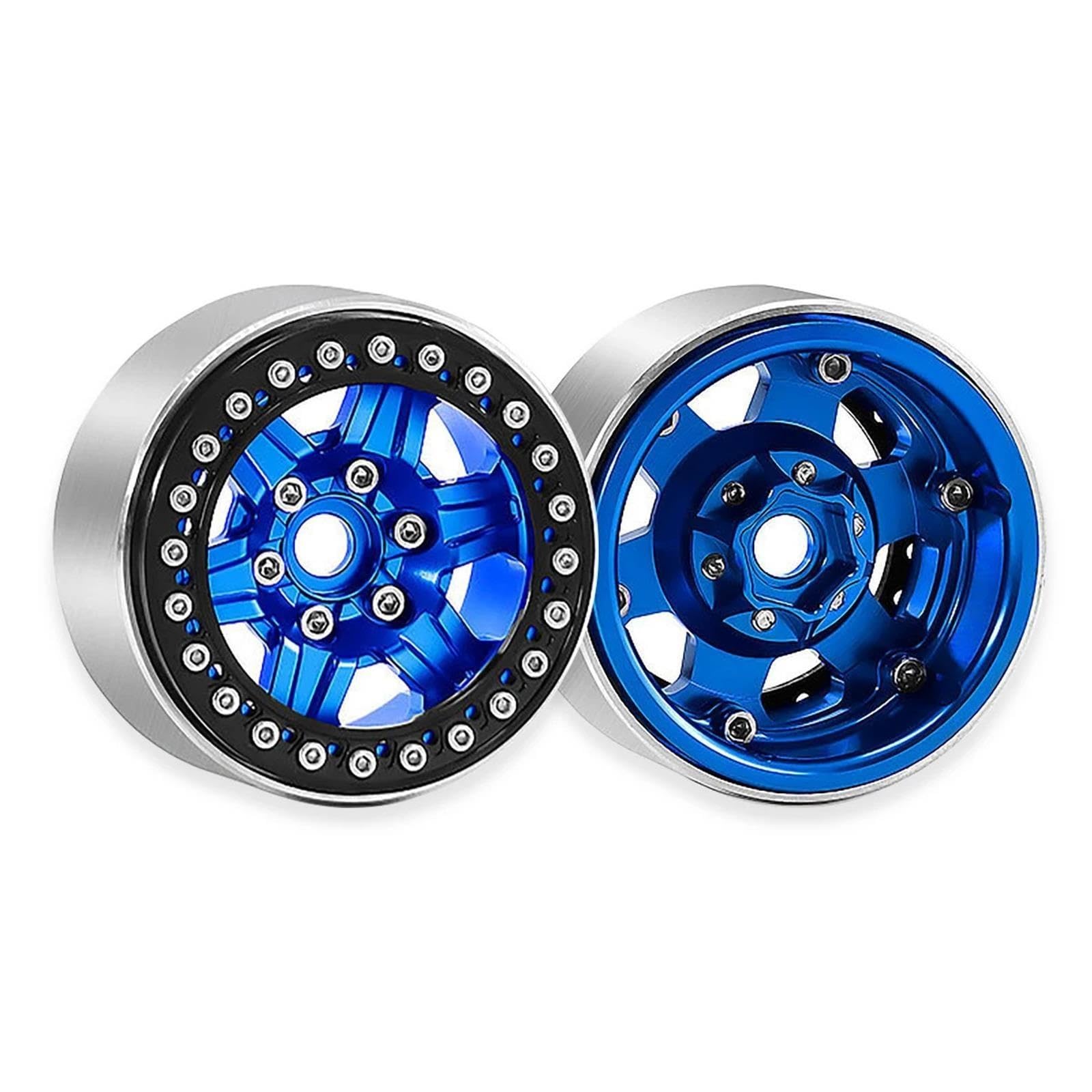4 Stück CNC 1,9 Zoll Legierung Beadlock Felge for 1/10 Axial SCX10 90046 AX103007 VS4-10 MST CFX RC4WD D90 TRX4 TRX6 RC Crawler Auto(Silver)