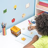 Vista 4 de Fulmoon Juego de 37 notas adhesivas de regreso a clases y caja de almacenamiento de autobús escolar, 36 piezas de regla de lápices, pizarra